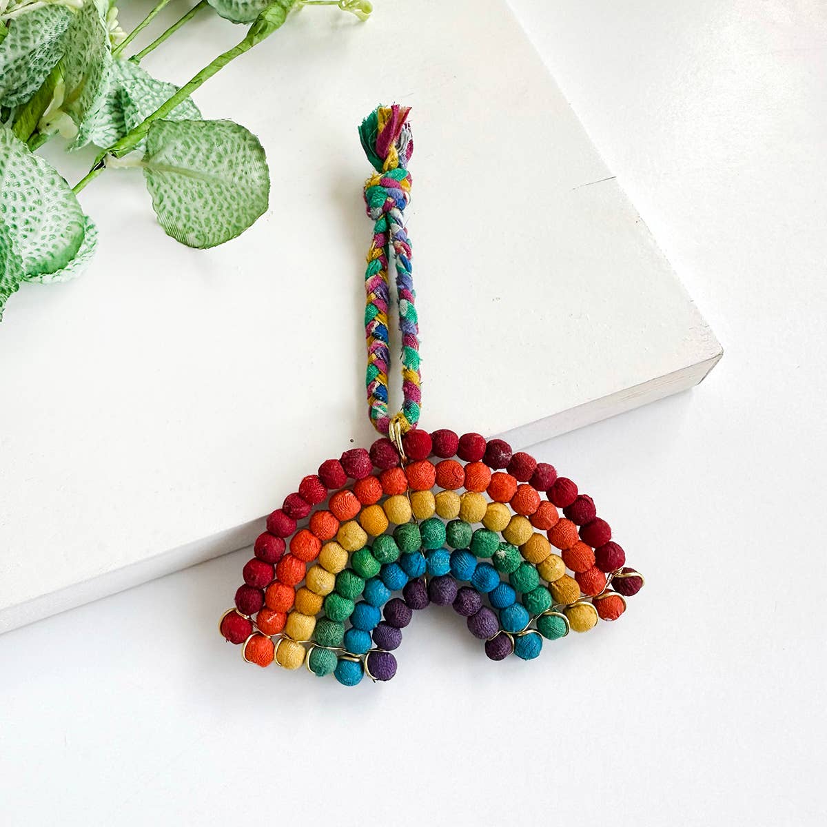 Kantha Rainbow Sari Holiday Ornament