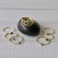 Brass Stone Stack Ring Pack