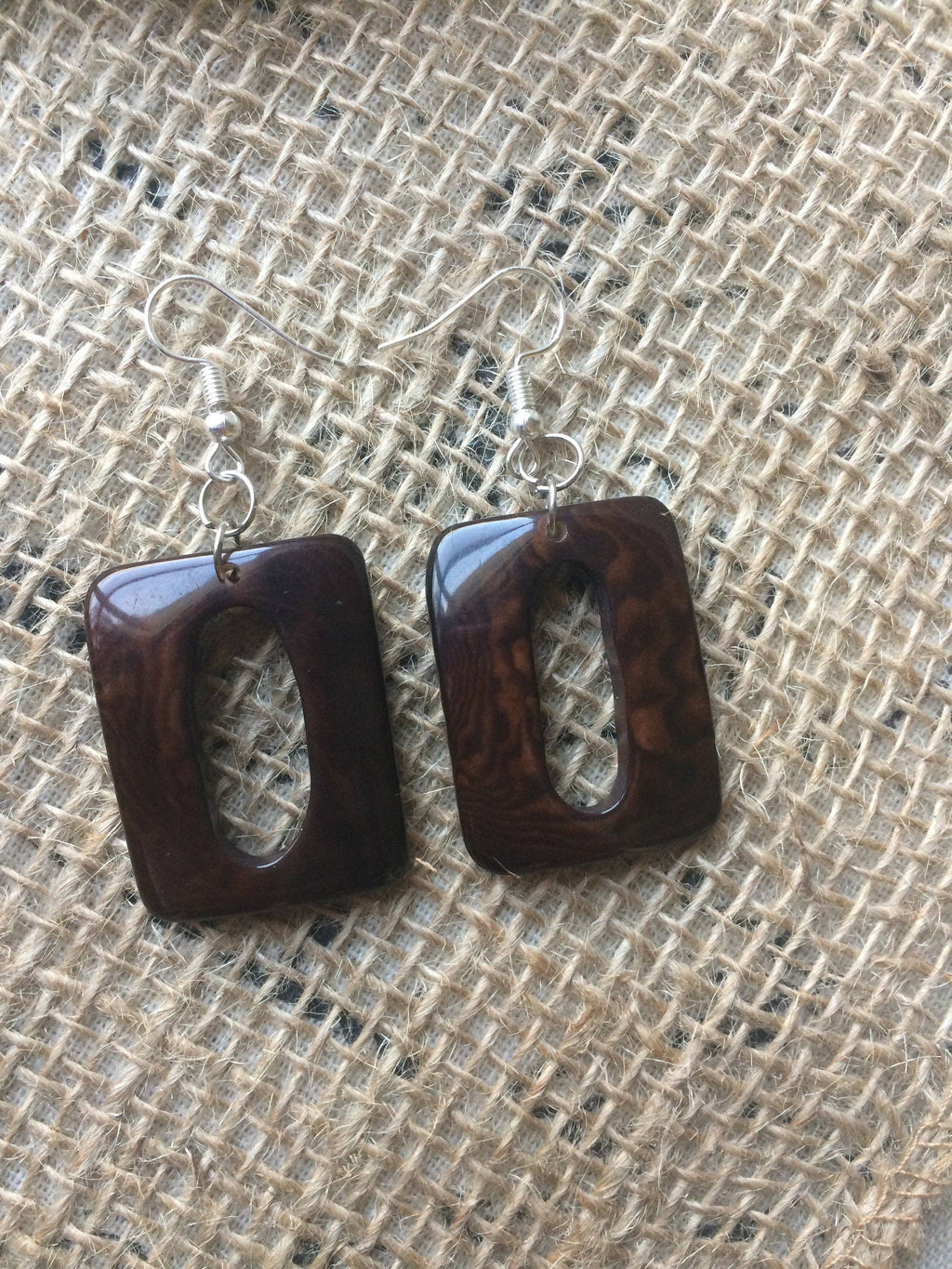 Chocolate brown Tagua earrings