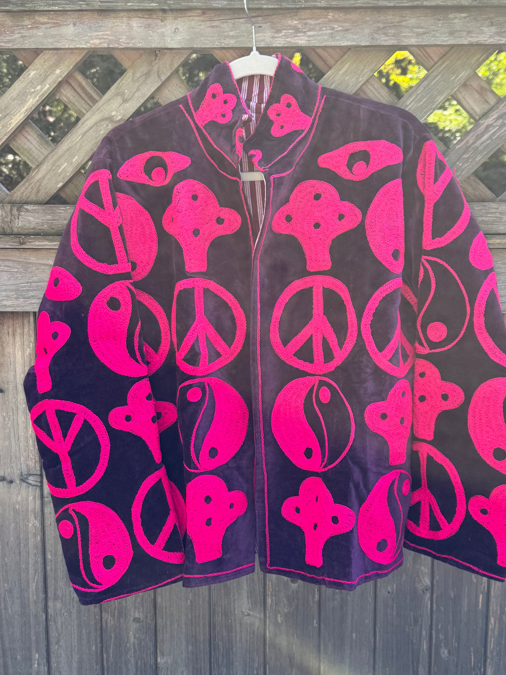Suzani velvet jacket fuchsia(sjv20)