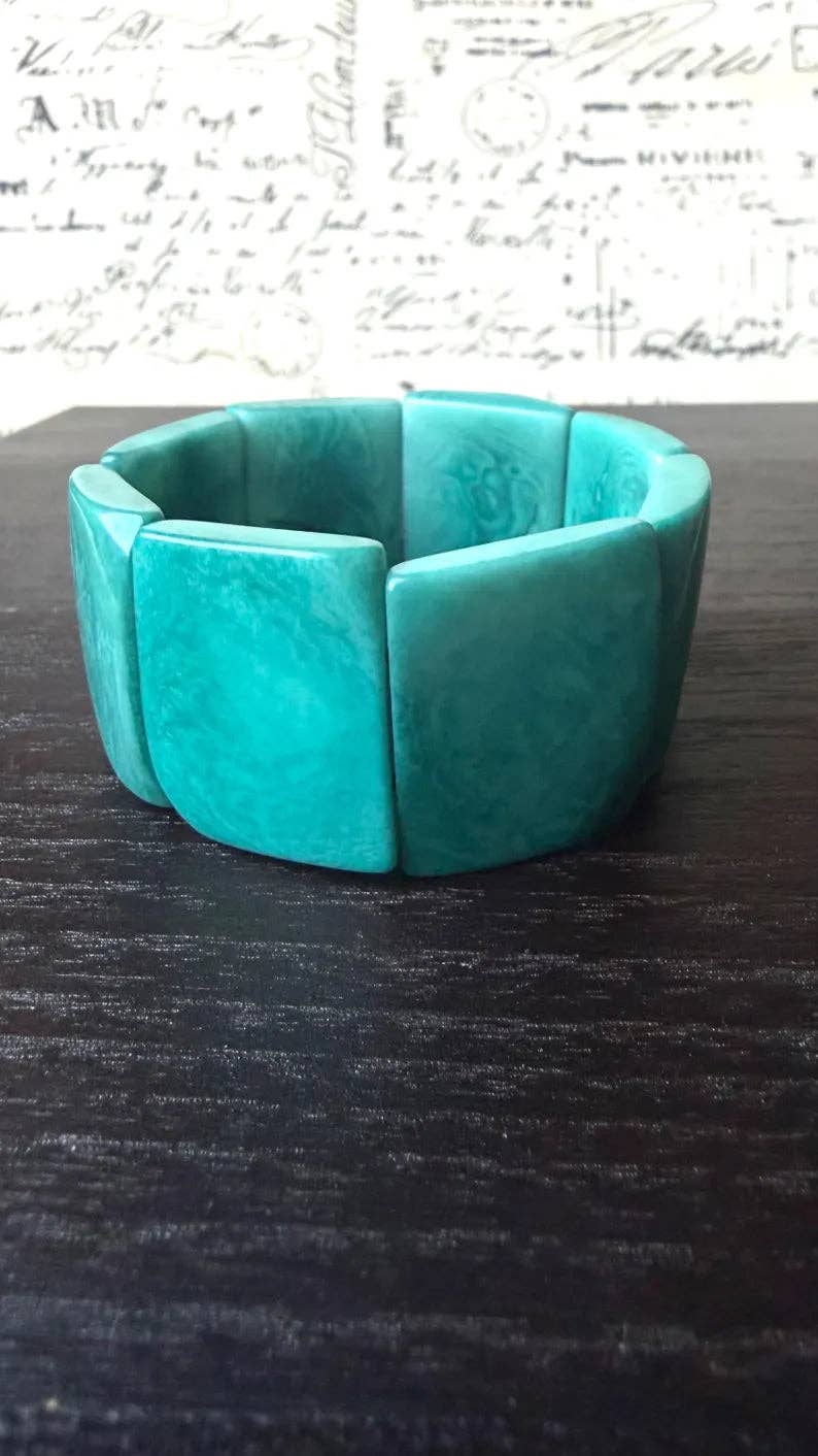 Turquoise green tagua  bracelet