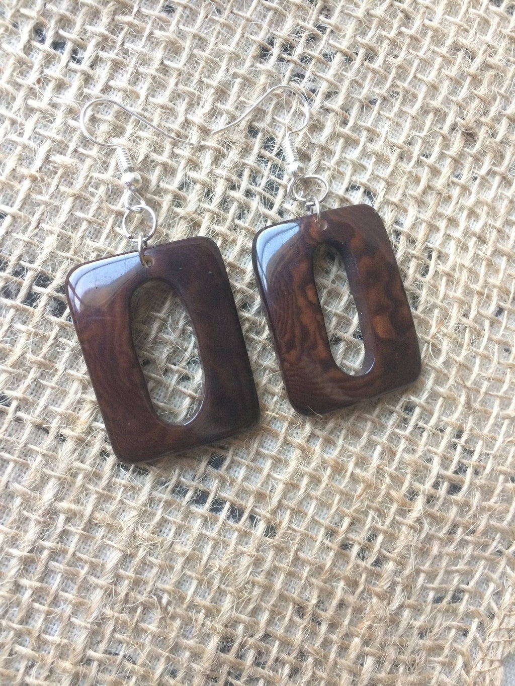 Chocolate brown Tagua earrings