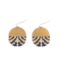 Beaded Handwoven Savoy Drop Earrings (Blue)