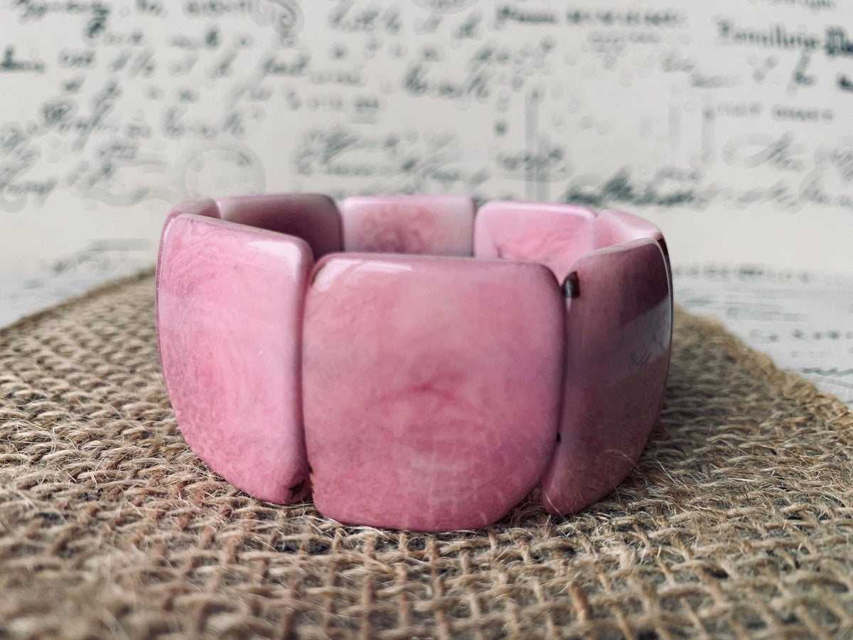 Pink statement tagua bracelet