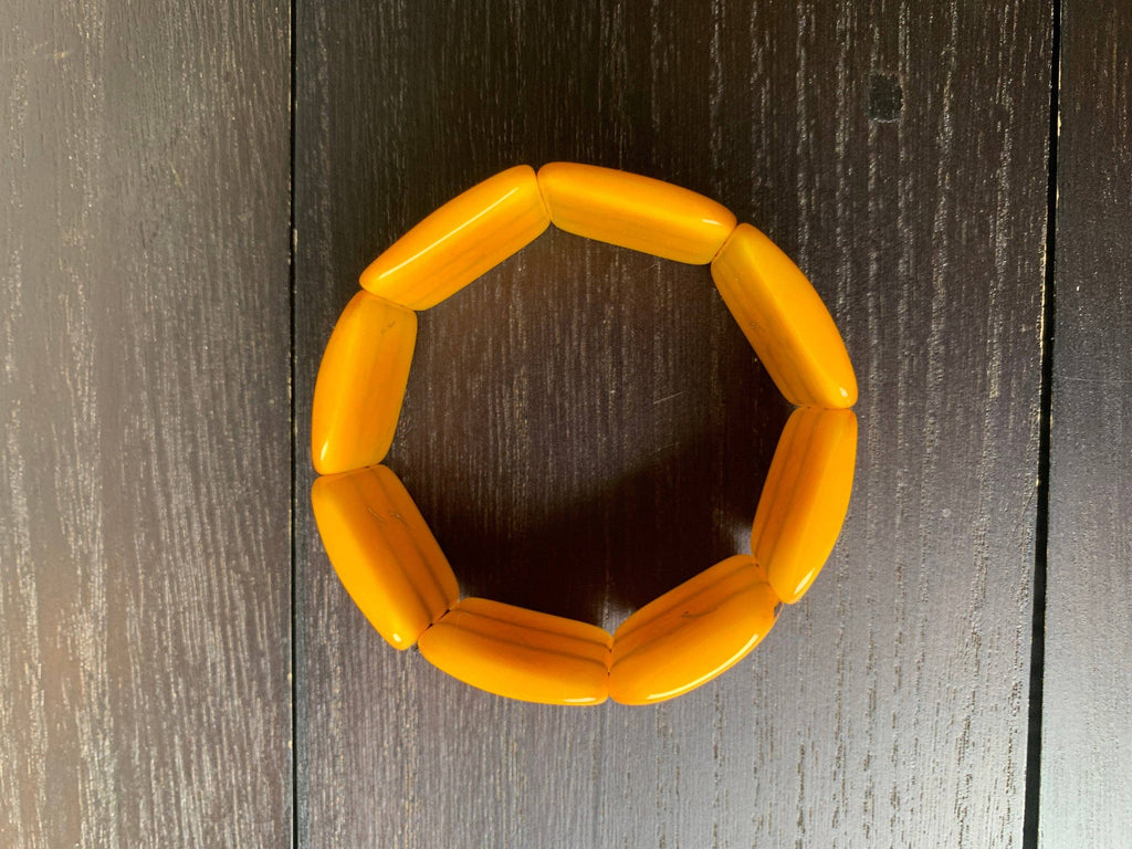 Yellow beaded tagua bracelet