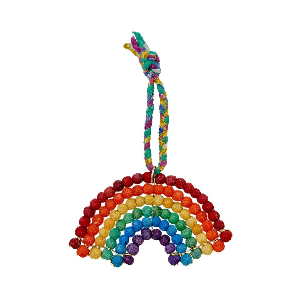 Kantha Rainbow Sari Holiday Ornament