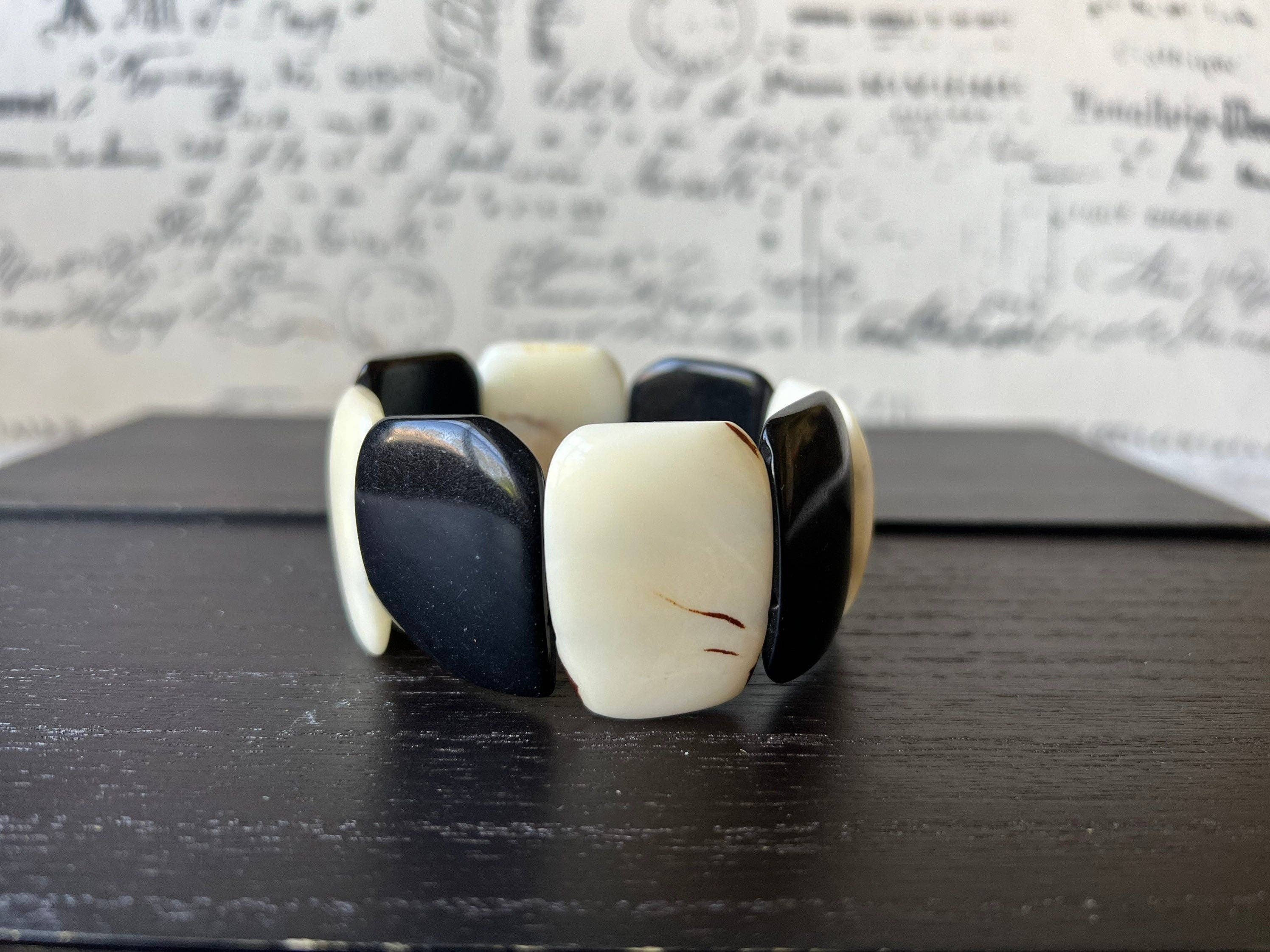 Black and White statement tagua bracelet