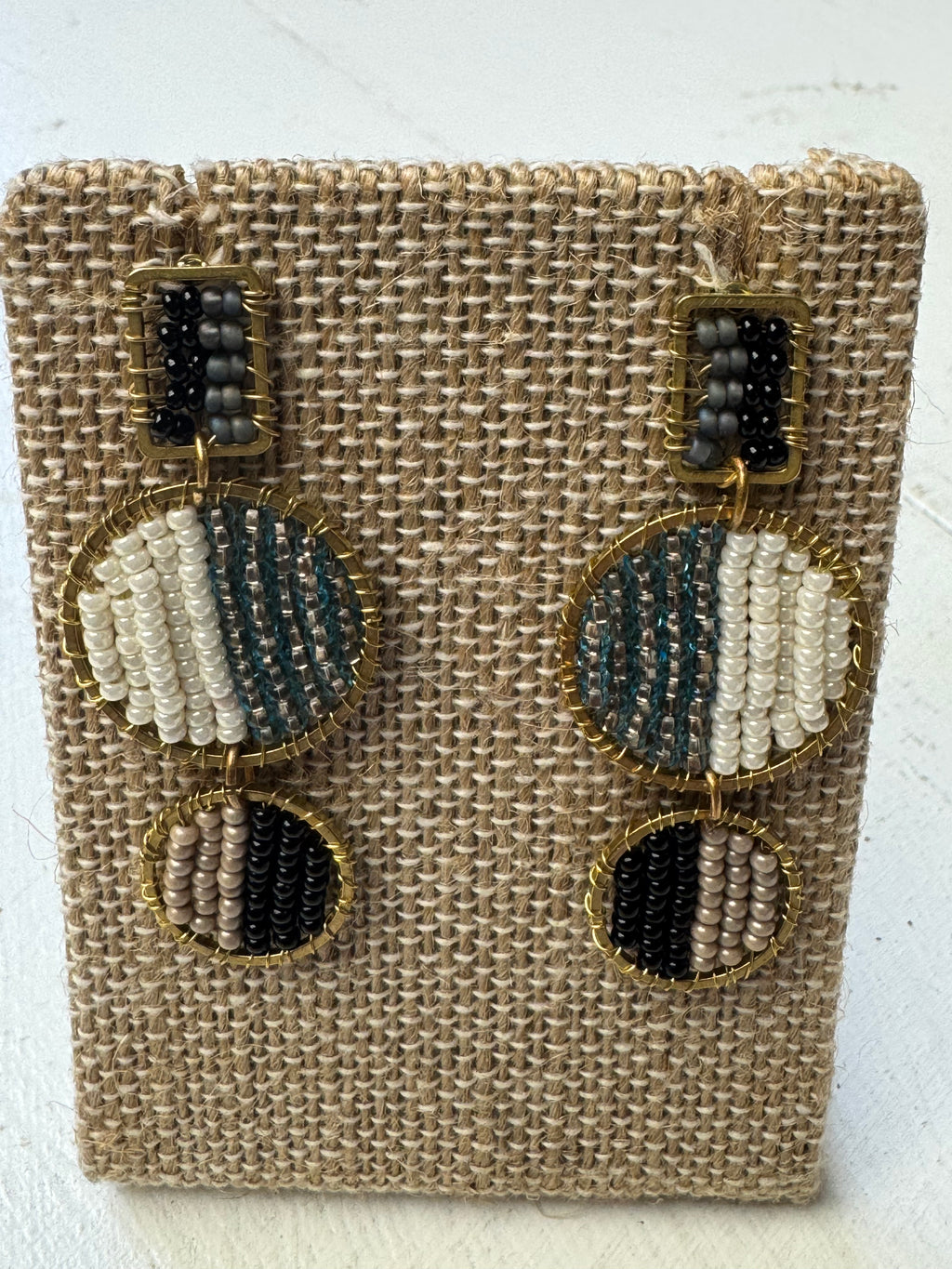 Mod Block Earrings: Taupe