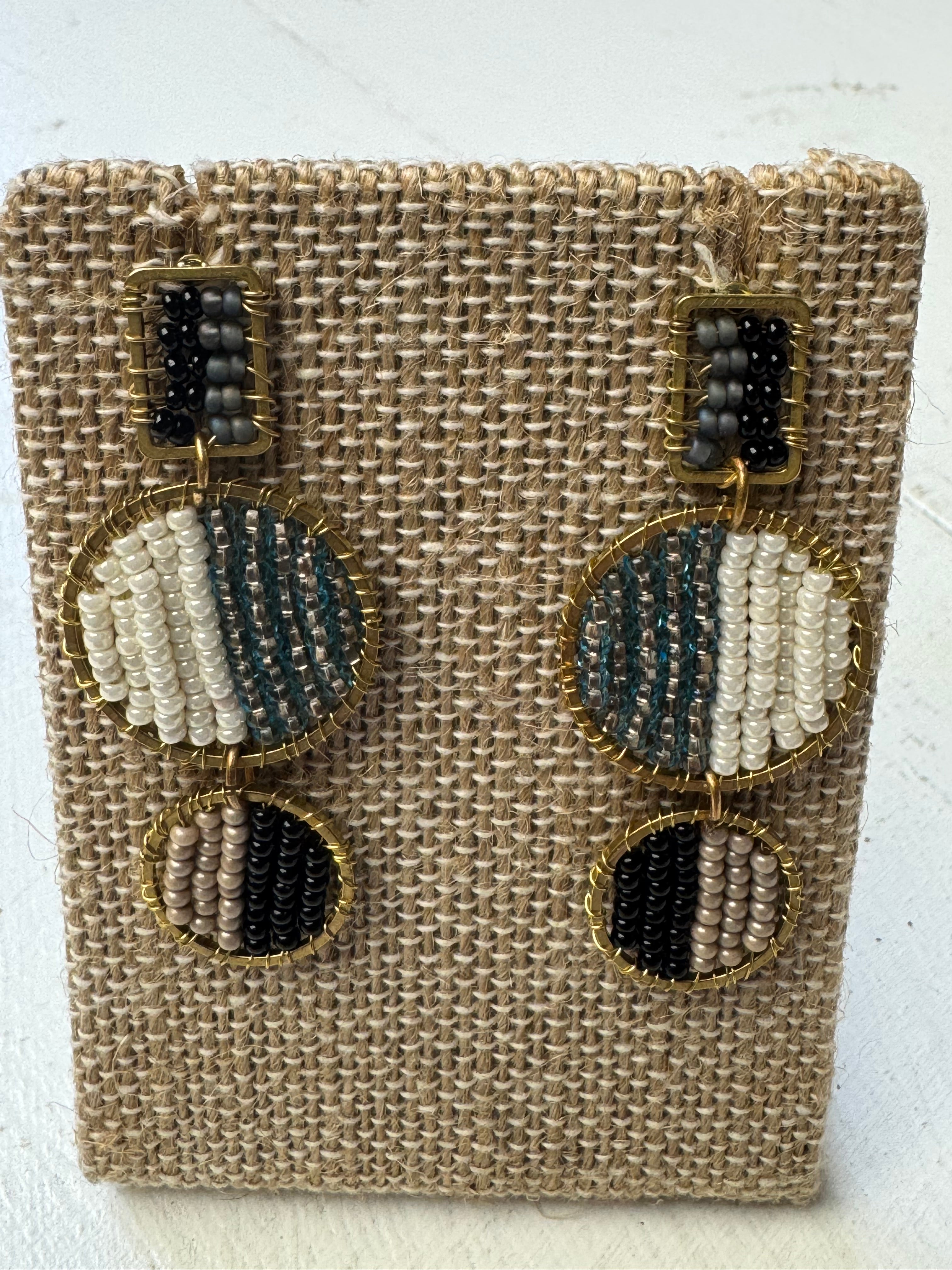 Mod Block Earrings: Taupe