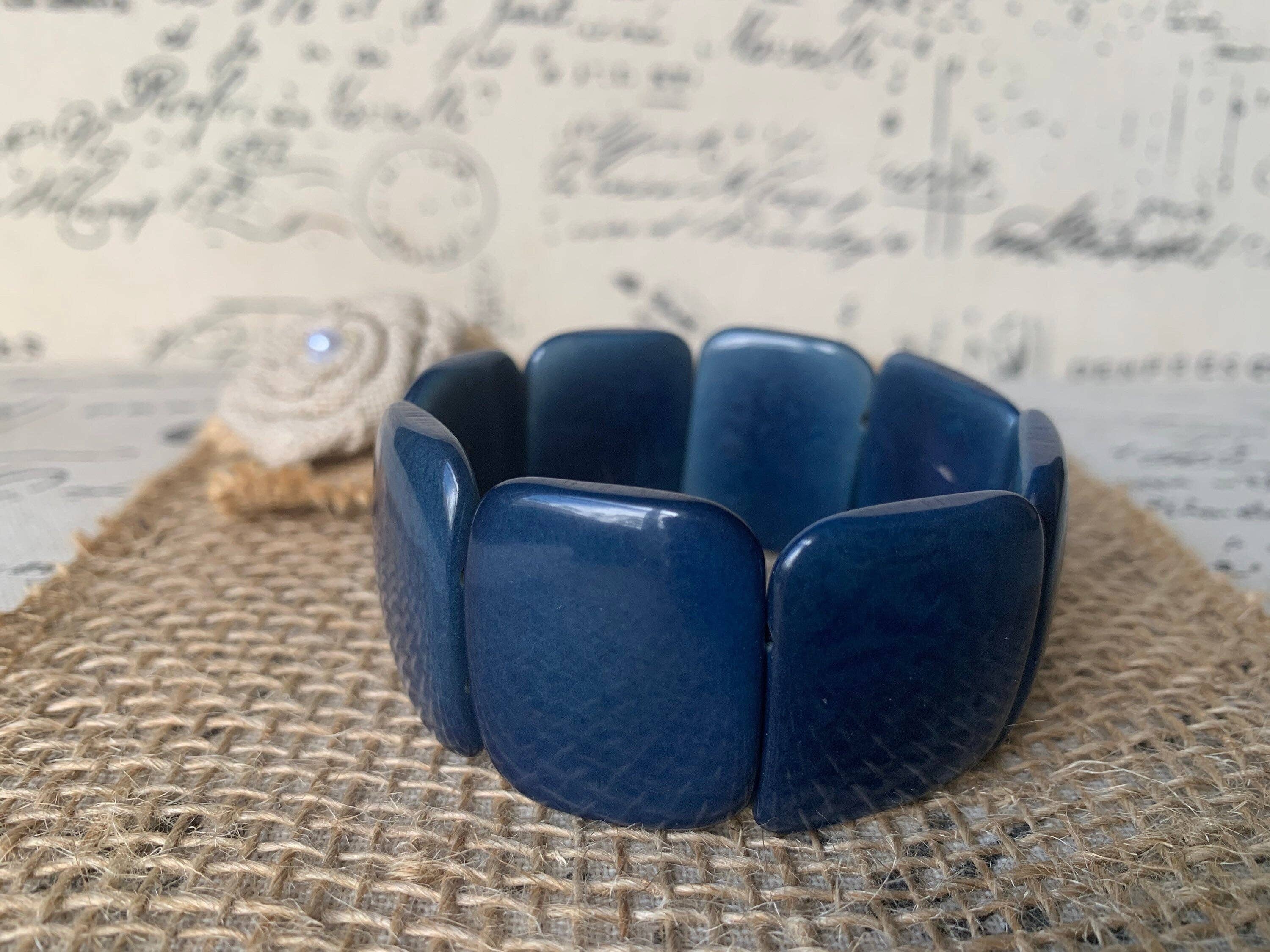 Blue statement tagua bracelet