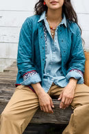 Reversible Quilted Jacket, Azulejo