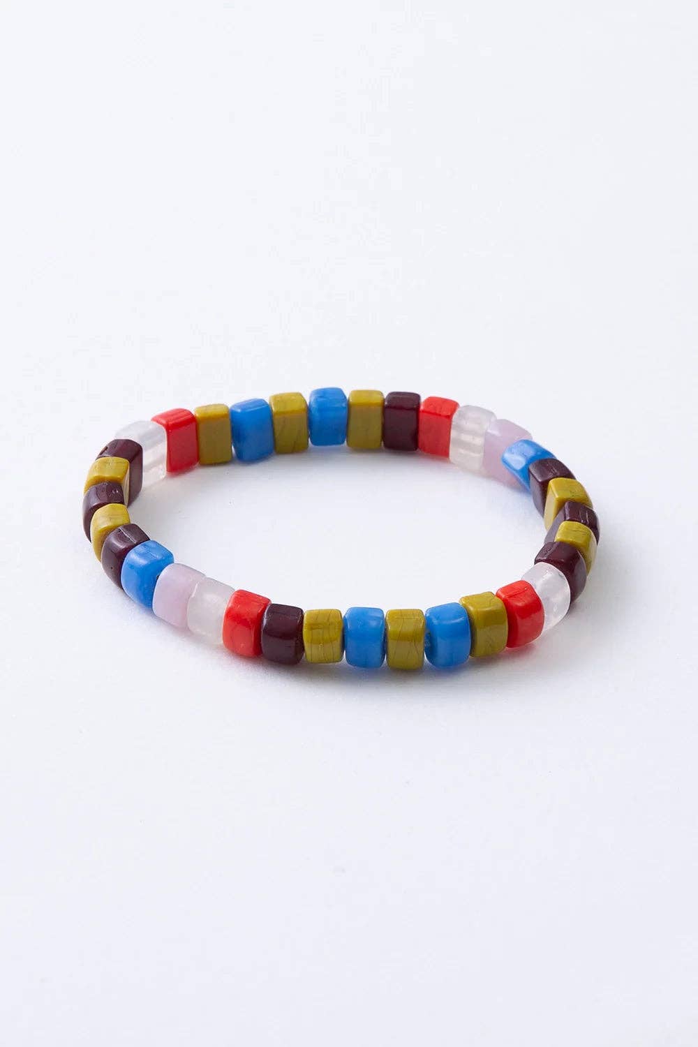 Opaque Glass Bracelet, Natural Multicolor