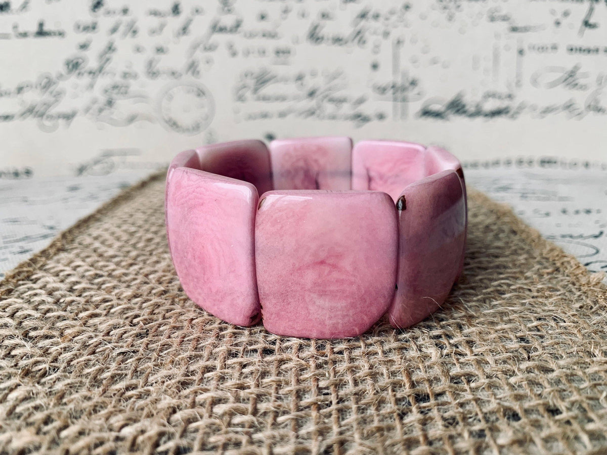 Pink statement tagua bracelet