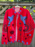 Suzani velvet jacket red(sjv23)