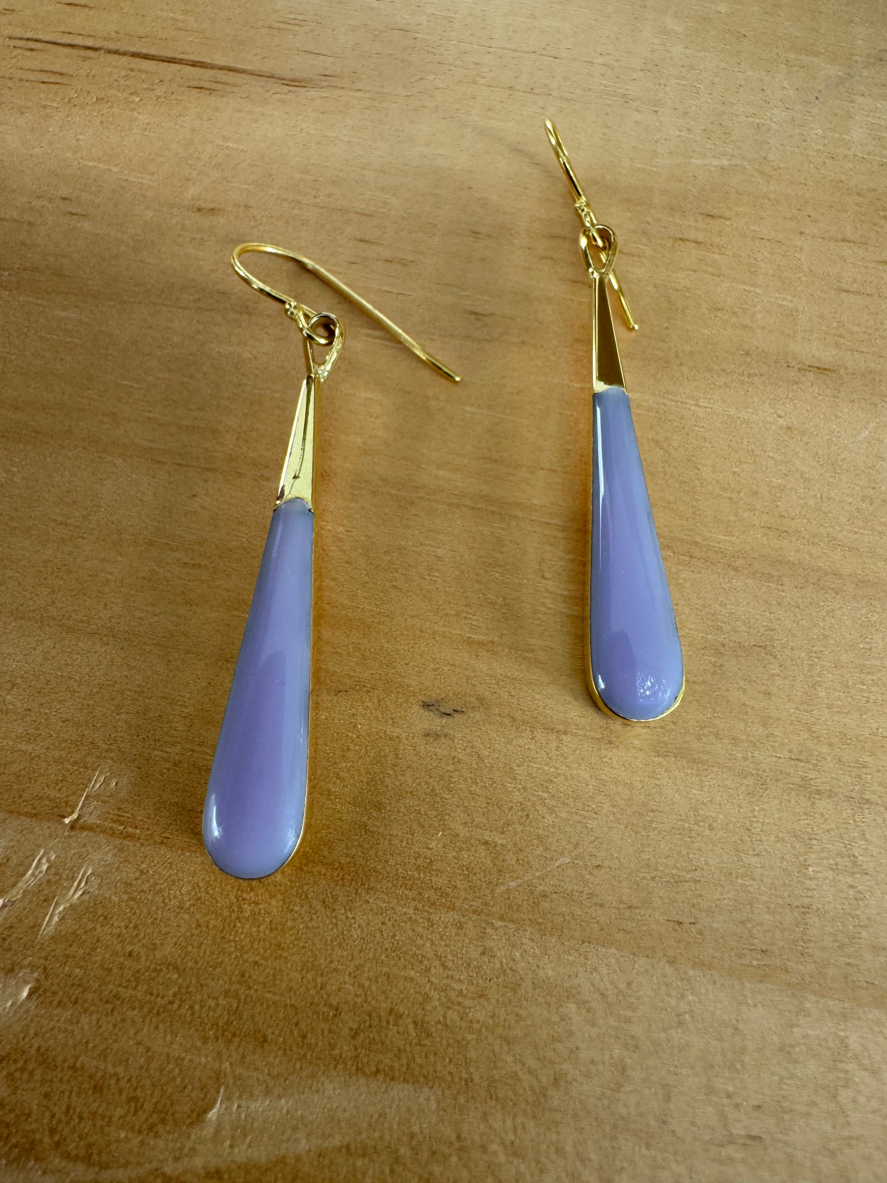 Color drop earrings - lavender