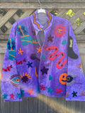 Suzani velvet jacket purple (sjv21)