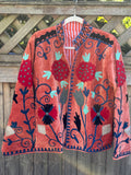 Suzani velvet jacket coral (sjv22)