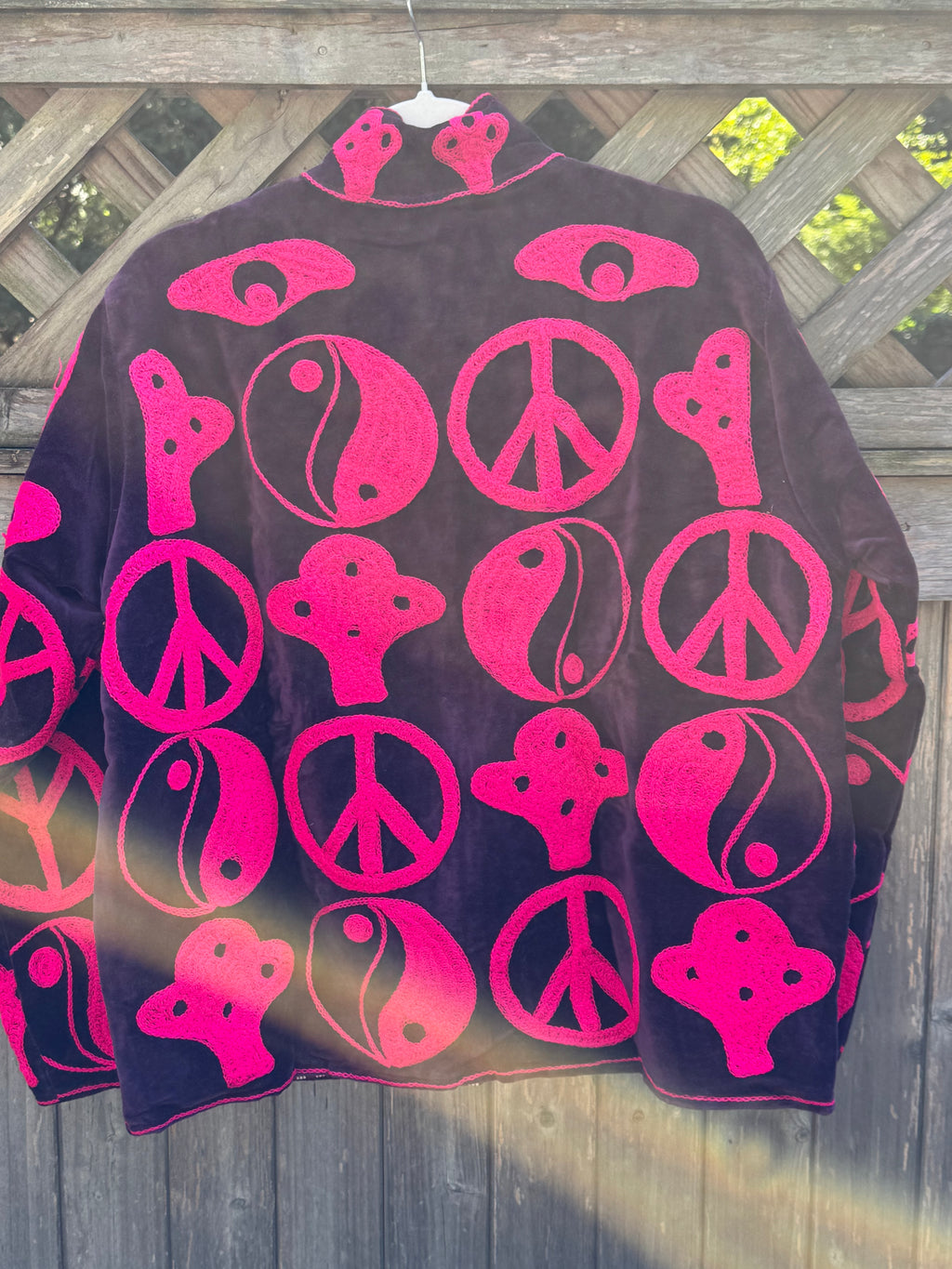 Suzani velvet jacket fuchsia(sjv20)