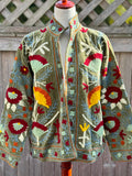 Suzani Jacket - velvet - sage green