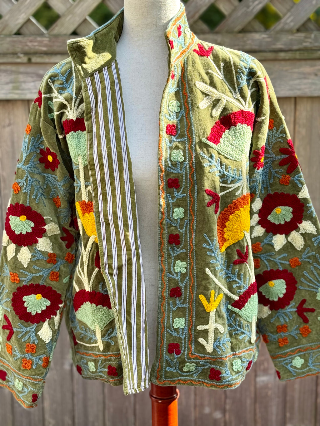 Suzani Jacket - velvet - sage green