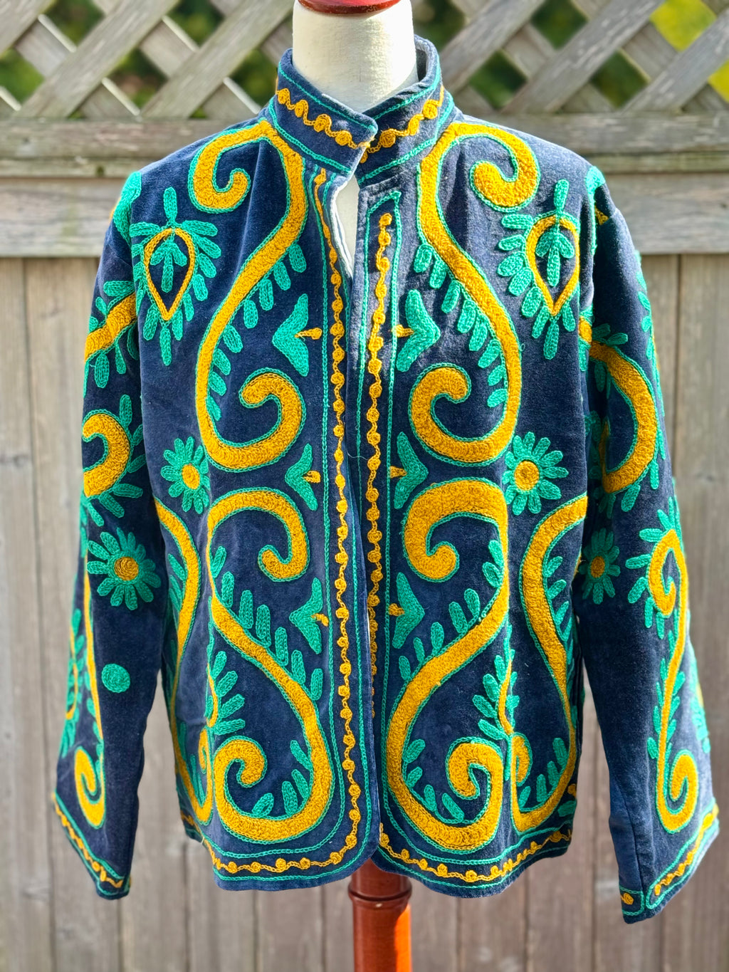 Suzani Jacket - velvet - navy