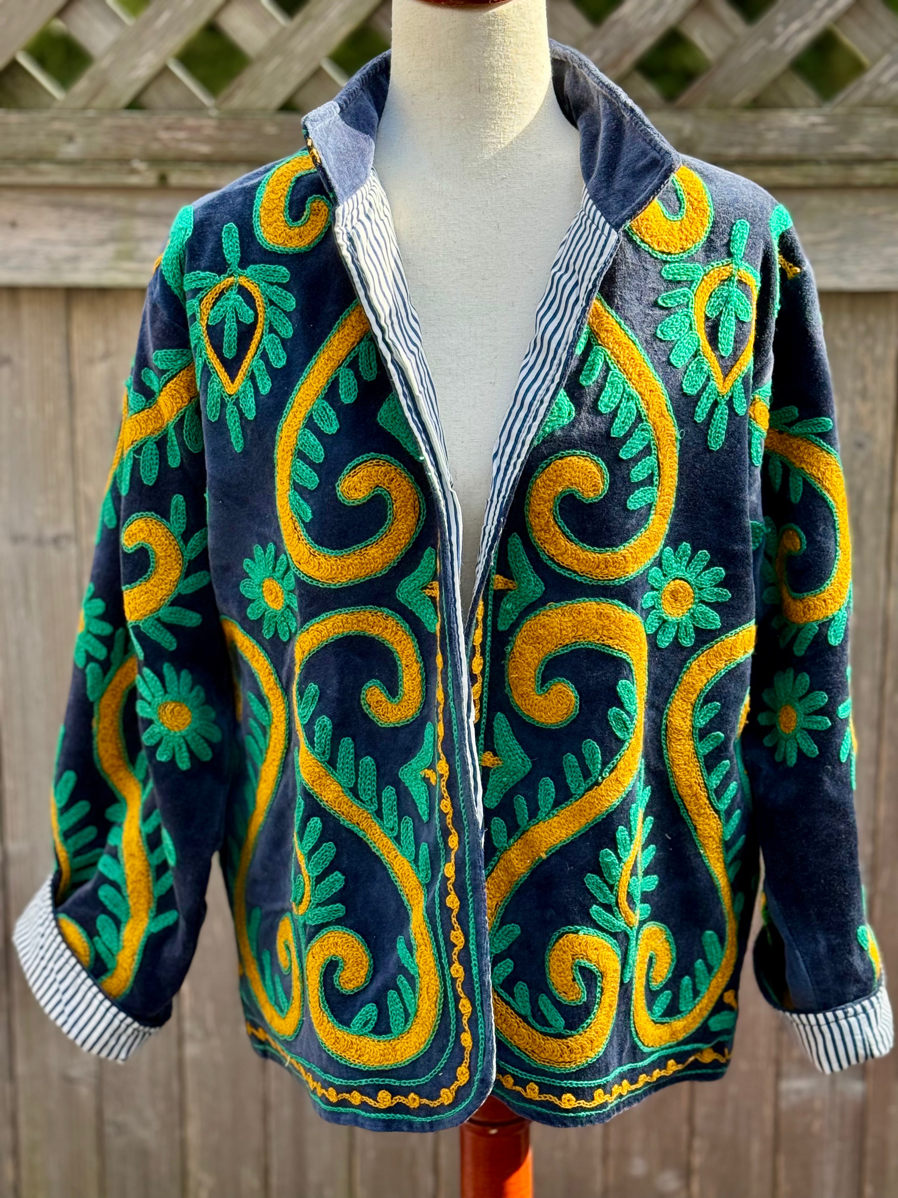 Suzani Jacket - velvet - navy