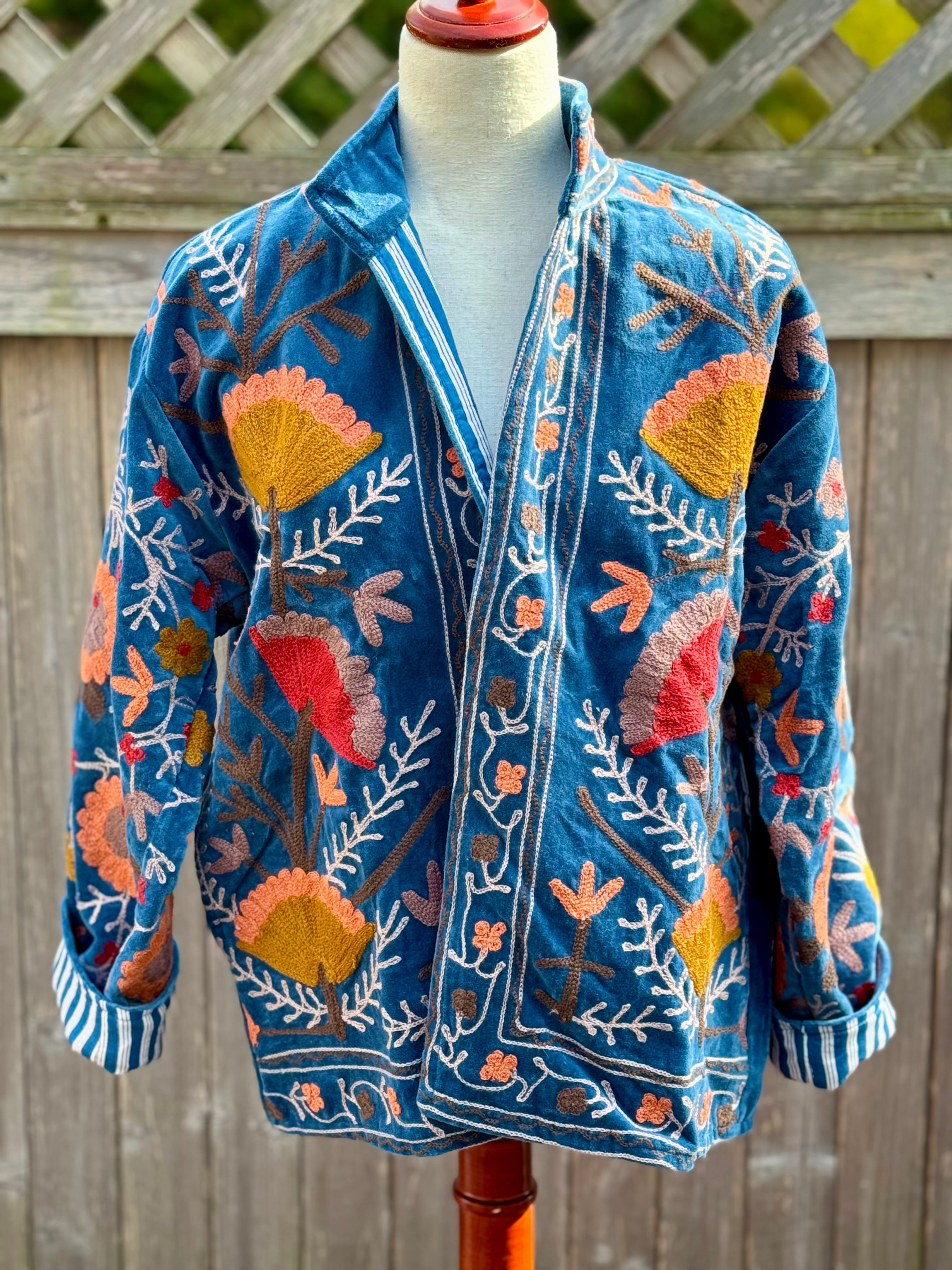 Suzani Jacket - velvet - blue
