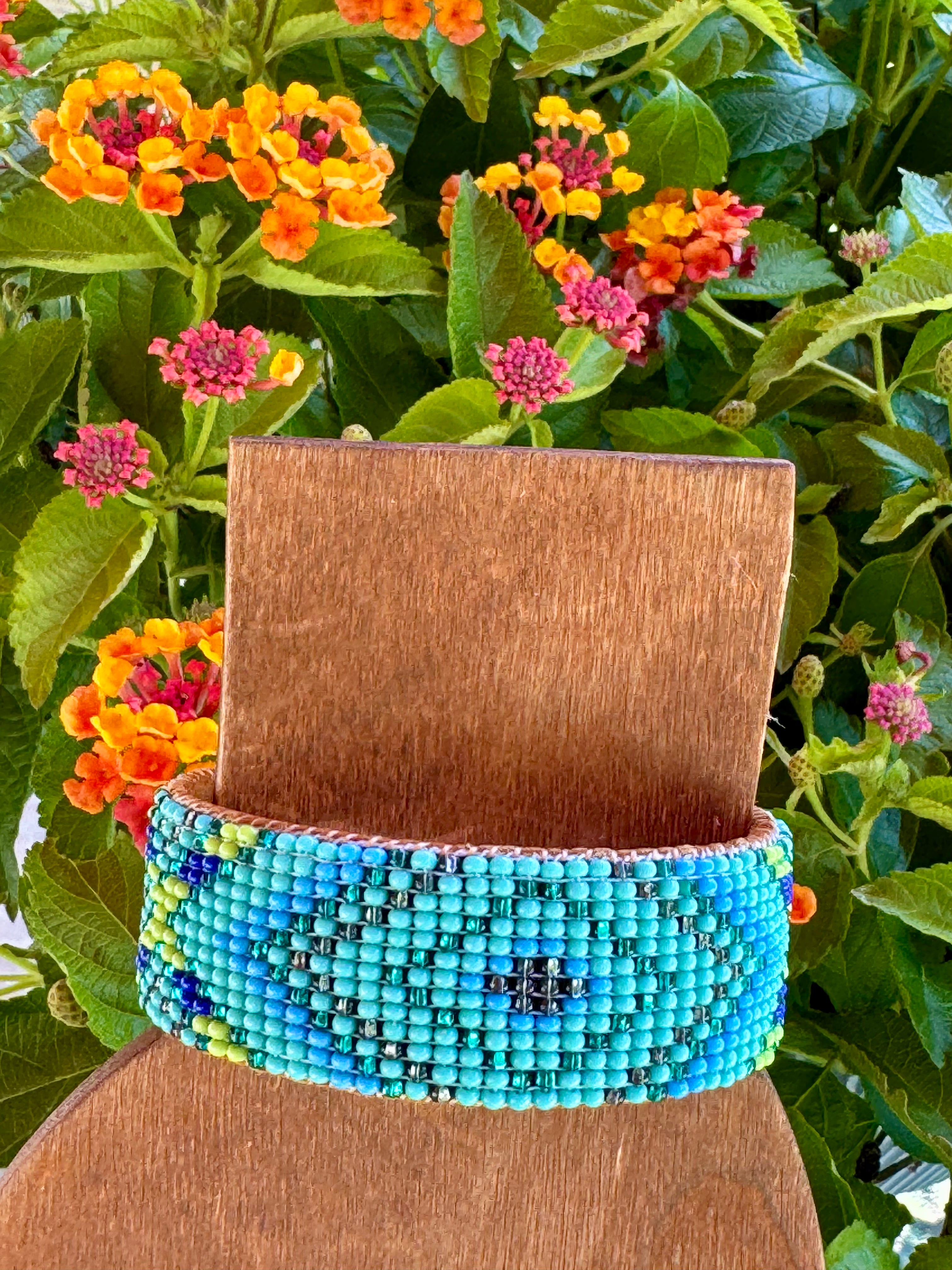 Blue geo cuff