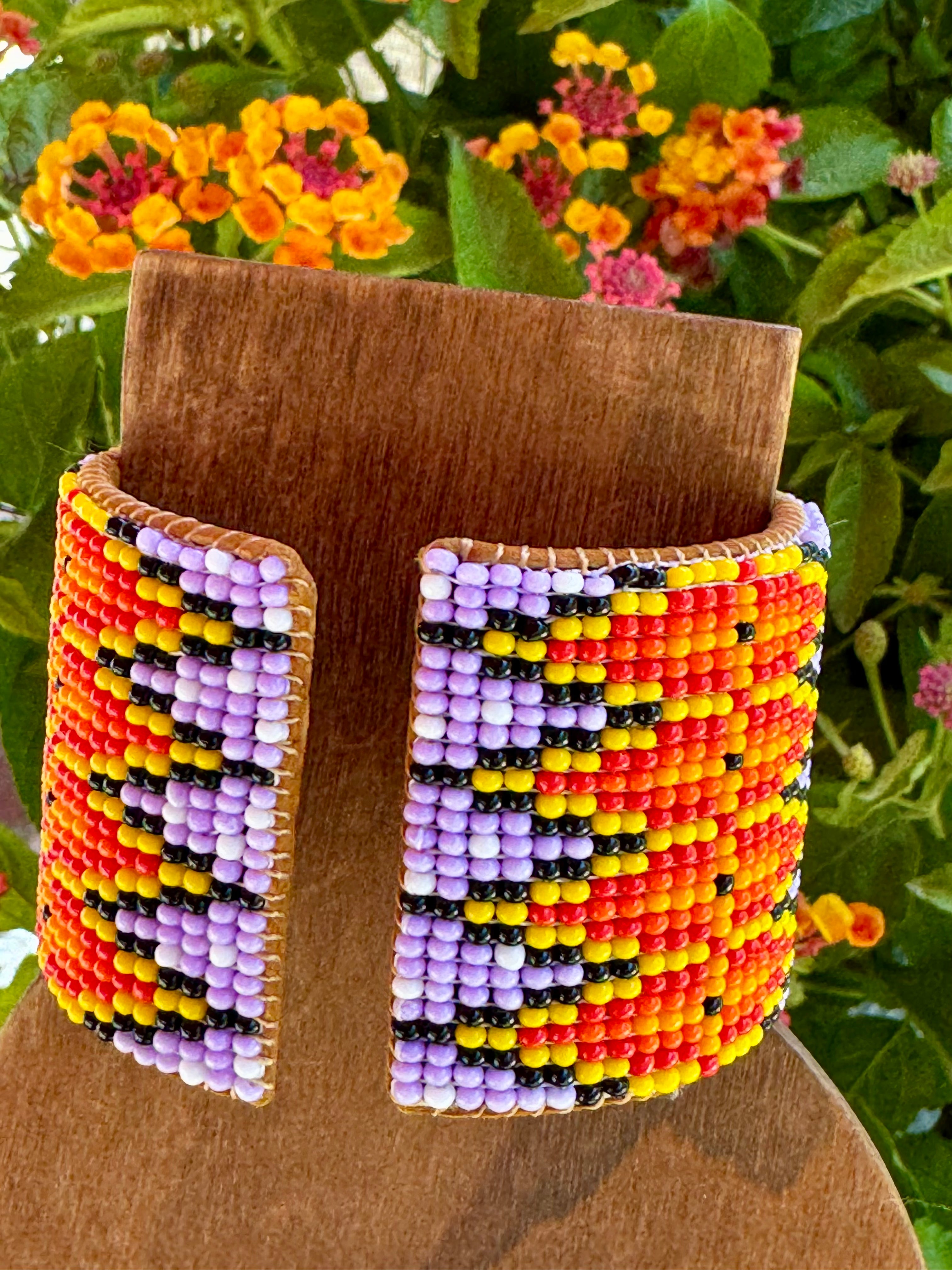 Hummingbird beaded cuff