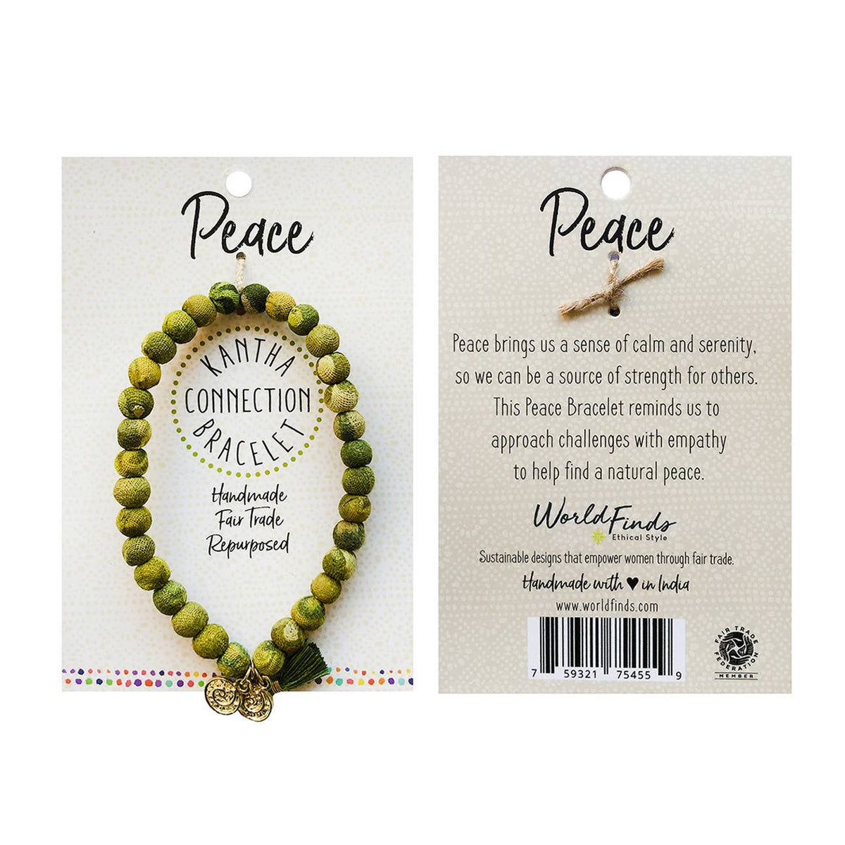 Peace • Kantha Connection Bracelet