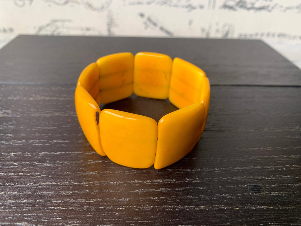 Yellow beaded tagua bracelet