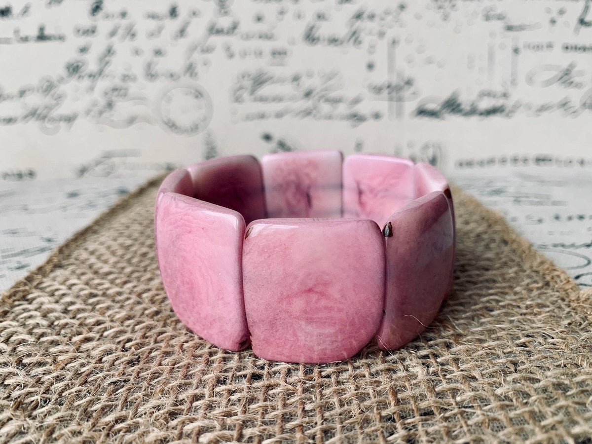 Pink statement tagua bracelet