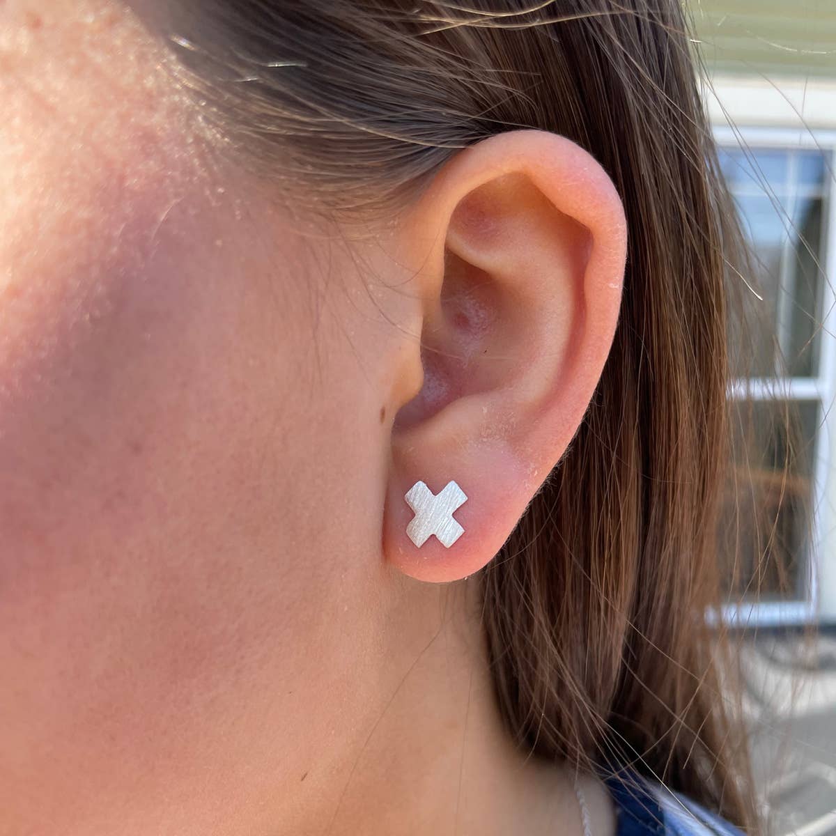X's Sterling Silver Posts