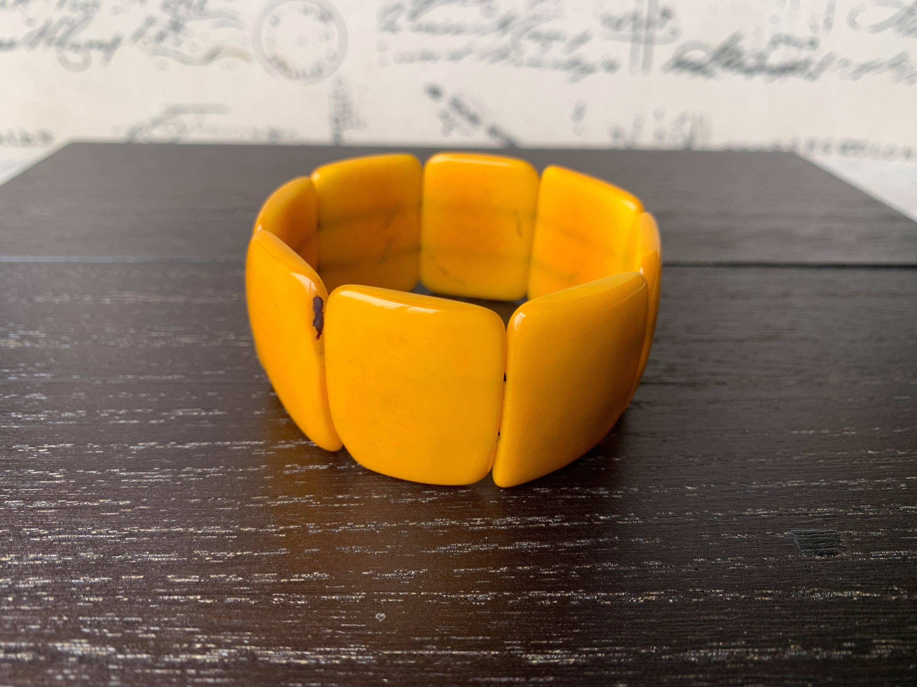 Yellow beaded tagua bracelet