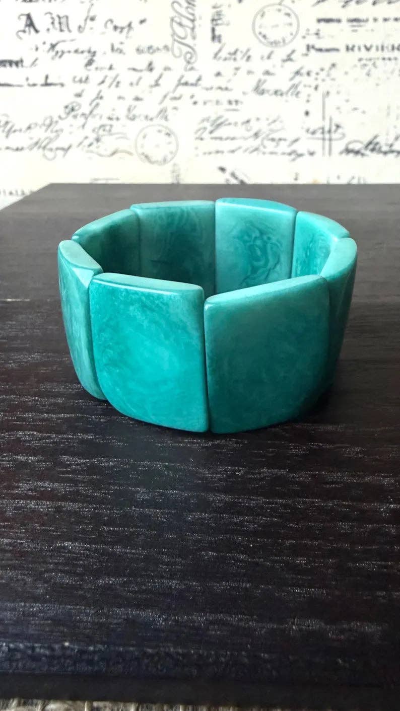 Turquoise green tagua  bracelet