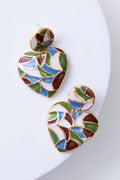 Mosaic Heart Statement Earrings
