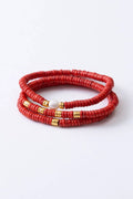 Heishi Bracelet Set, Saffron