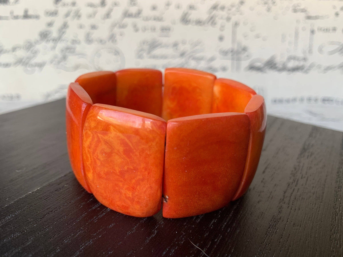 Orange statement tagua bracelet