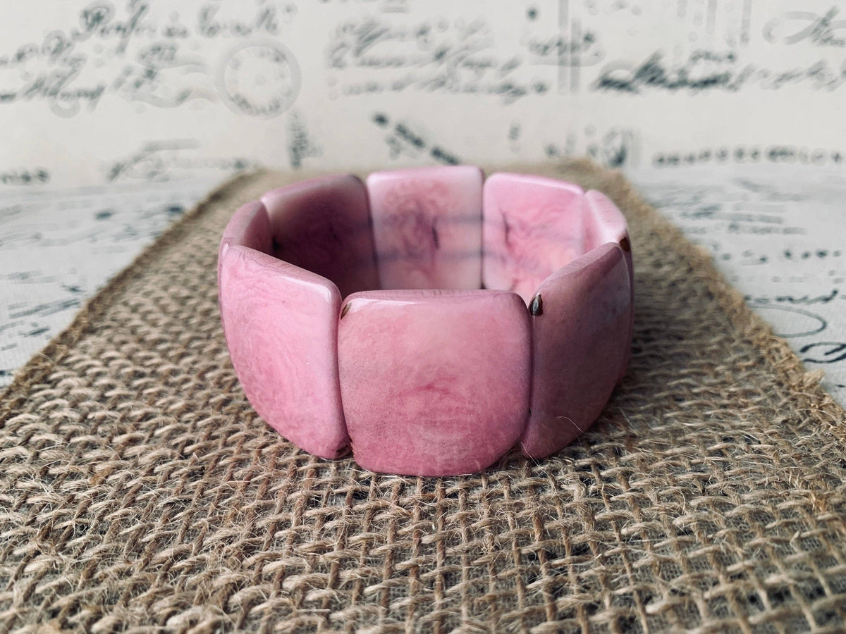 Pink statement tagua bracelet