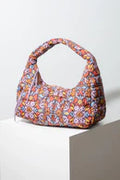 Quilted Zipper Tote, Floral Ikat