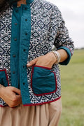 Reversible Quilted Jacket, Azulejo