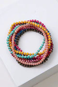 Tiny Paper Bead Bracelets, set of 8