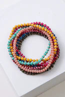 Tiny Paper Bead Bracelets, set of 8
